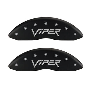 MGP Caliper Covers (FRONT AND REAR): Dodge Viper (2001-2002) w/ Red Finish, Silver Characters, VIPER Logo