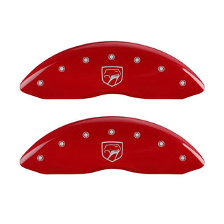MGP Caliper Covers (FRONT AND REAR): Dodge Viper (2001-2002) w/ Red Finish, Silver Characters, VIPER and SNAKE Logos