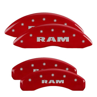 MGP Caliper Covers (F&R): Fits Dodge Durango / Ram (98-26) w/ SS Clips - Red