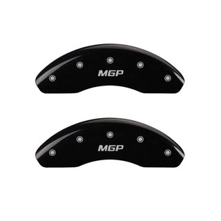 MGP Caliper Covers (FRONT AND REAR): Dodge Neon (2003-2005) w/ Black Finish, Silver Characters, MGP Logo