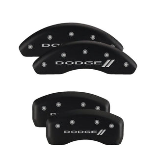 MGP Caliper Covers (FRONT AND REAR): Dodge Neon (2003-2005) w/ Black Finish, Silver Characters, MGP Logo