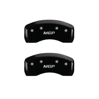 MGP Caliper Covers (FRONT AND REAR): Dodge Neon (2003-2005) w/ Black Finish, Silver Characters, MGP Logo