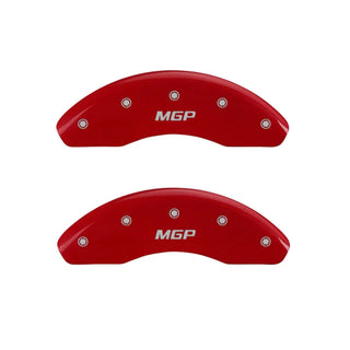 MGP Caliper Covers (FRONT AND REAR): Dodge Neon (2003-2005) w/ Red Finish, Silver Characters, MGP Logo