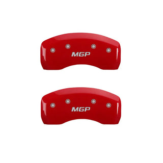 MGP Caliper Covers (FRONT AND REAR): Dodge Neon (2003-2005) w/ Red Finish, Silver Characters, MGP Logo