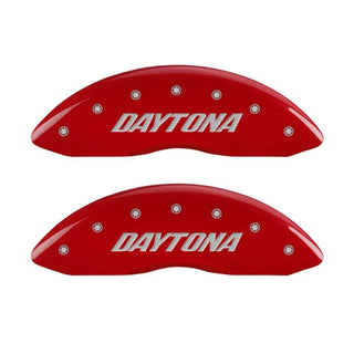MGP Red Caliper Covers Daytona Logo (F&R): Dodge Charger Daytona 2006-2009 5.7L HEMI