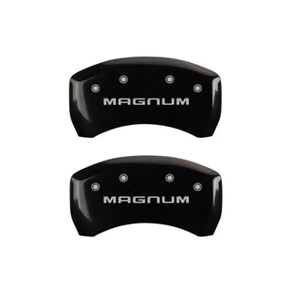 MGP Caliper Covers Magnum Logo Black (F&R): Dodge Magnum R/T 2006-2008 5.7L HEMI