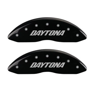 MGP Caliper Covers Daytona Logo Black (F&R): Dodge Charger Daytona 2006-2009 5.7L HEMI