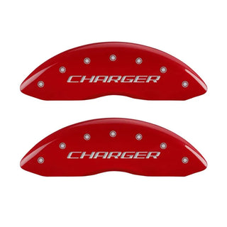 MGP Red Caliper Covers Charger & RT Logos (F&R): Dodge Charger R/T 2006-2010 5.7L HEMI