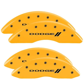 MGP Caliper Covers (F&R): Dodge Challenger / Charger / Magnum (06-20) w/ Yellow - Black MAGNUM