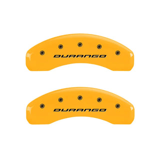 MGP Caliper Covers (FRONT AND REAR): Dodge Durango (07-09) / Ram 1500 (06-10) w/ Black Finish, Silver Characters, DURANGO Logo