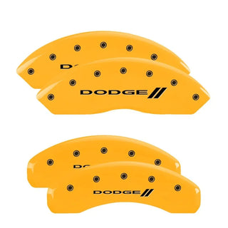 MGP Caliper Covers (F&R): Dodge Challenger / Charger / Magnum (06-20) w/ Yellow Finish - Black
