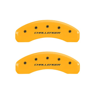 MGP Caliper Covers (F&R): Dodge Challenger / Charger / Magnum (06-20) w/ Yellow - Black Block Logo