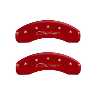 MGP Caliper Covers (F&R): Dodge Challenger / Charger / Magnum (06-20) w/ Yellow - Black Cursive Logo