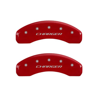 MGP Caliper Covers (F&R): Dodge Challenger / Charger / Magnum (05-23) w/ Yellow Finish, Black Logo