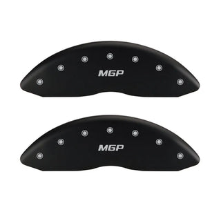MGP Caliper Covers (FRONT AND REAR): Dodge Ram 2500 (2010) / Ram 3500 (2010) w/ Red Finish, Silver Characters, MGP Logo