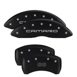 MGP Dual Piston Caliper Covers Black w/ Dodge Logo (F&R): 11-23 Challenger, Charger 3.6L & 5.7L HEMI