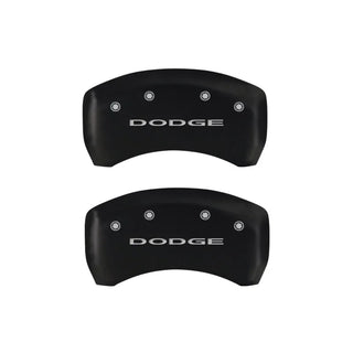 MGP Dual Piston Caliper Covers Red w/ Dodge Logo (F&R): 11-23 Challenger, Charger 3.6L & 5.7L HEMI