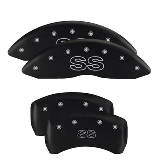 MGP Caliper Covers (FRONT AND REAR): Dodge Challenger (09-23) / Charger (11-23) w/ Black Finish, Silver Characters, MGP Logo