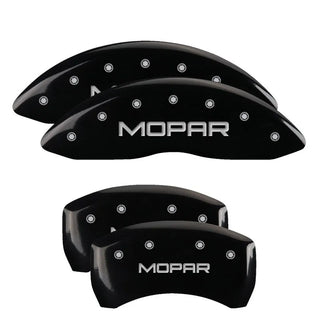 MGP Dual Piston Caliper Covers MOPAR Logo Black (F&R): Dodge Challenger / Charger 2009-2023 3.6L & 5.7L HEMI