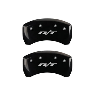 MGP Dual Piston Caliper Covers RT1 Truck Logo Black (F&R): Dodge Challenger / Charger R/T 2009-2023 5.7L HEMI