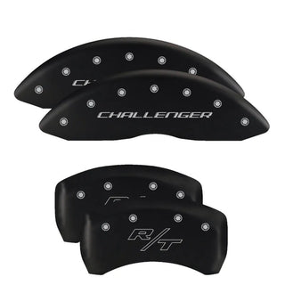 MGP Single Piston Caliper Covers Black w/ Logo (F&R): 11-23 Challenger R/T 5.7L HEMI