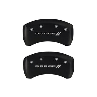 MGP Single Piston Caliper Covers Red w/ Dodge Logo & Stripes (F&R): 11-23 Challenger, Charger 3.6L & 5.7L HEMI