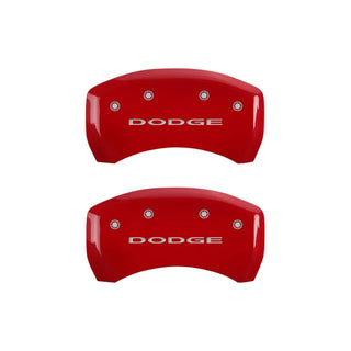 MGP Single Piston Caliper Covers Yellow w/ Dodge Logo (F&R): 11-23 Challenger, Charger 3.6L & 5.7L HEMI