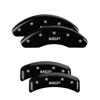 MGP Dual Piston Caliper Covers Challenger Logo Yellow (F&R): 11-23 Challenger 3.6L & 5.7L HEMI