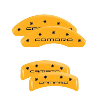 MGP Dual Piston Caliper Covers Challenger Logo Red (F&R): 11-23 Challenger 3.6L & 5.7L HEMI