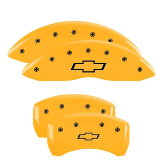 MGP Dual Piston Caliper Covers Cursive Logo Red (F&R): Challenger 11-23 3.6L & 5.7L HEMI