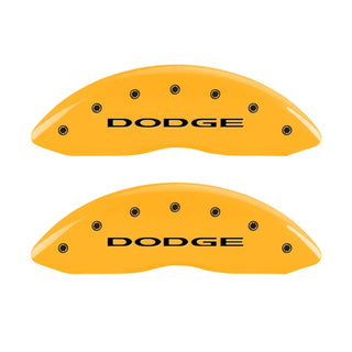 MGP Caliper Covers (F&R): Dodge Challenger / Charger / Magnum (06-20) w/ Yellow - Black Logo