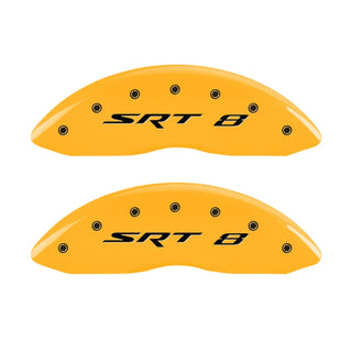 MGP Caliper Covers Yellow w/ SRT-8 Logo (F&R): Jeep Grand Cherokee 2005-2010 / Commander XK 2006-2010