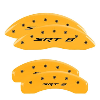 MGP Caliper Covers Yellow w/ SRT-8 Logo (F&R): Jeep Grand Cherokee 2005-2010 / Commander XK 2006-2010