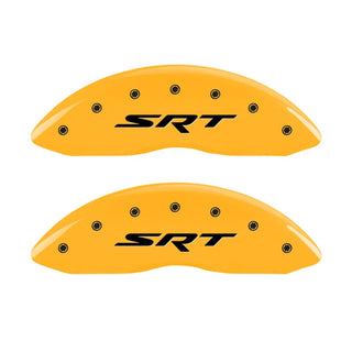 MGP Caliper Covers Yellow w/ SRT Logo (F&R): Jeep Grand Cherokee 2005-2010 / Commander XK 2006-2010