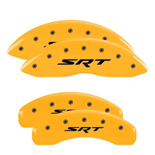 MGP Caliper Covers Yellow w/ SRT Logo (F&R): Jeep Grand Cherokee 2005-2010 / Commander XK 2006-2010