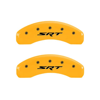 MGP Caliper Covers Yellow w/ SRT Logo (F&R): Jeep Grand Cherokee 2005-2010 / Commander XK 2006-2010