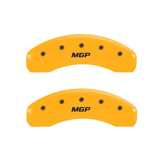 MGP Caliper Covers (FRONT AND REAR): Jeep Grand Cherokee (03-04) w/ Yellow Finish, Black Characters, MGP Logo