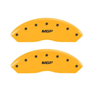MGP Caliper Covers (FRONT): Jeep Wrangler (97-06) w/ Yellow Finish, Black Characters, MGP Logo