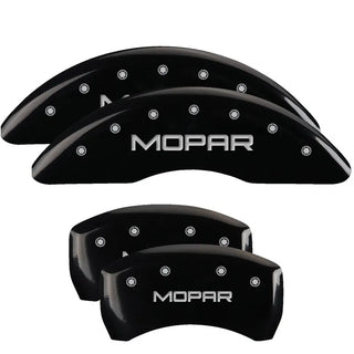 MGP Caliper Covers (FRONT AND REAR): Jeep Grand Cherokee (1999-2002) w/ Black Finish, Silver Characters, MGP Logo