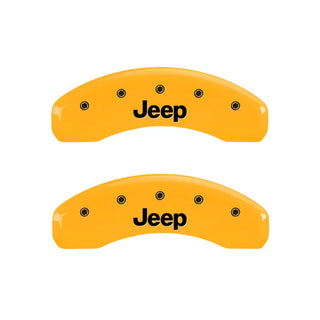 MGP Caliper Covers (FRONT AND REAR): Jeep Grand Cherokee (2003-2004) w/ Black Finish, Silver Characters, MGP Logo