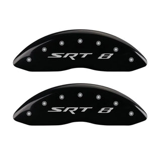 MGP Caliper Covers Black w/ SRT 8 Logo (F&R): Jeep Grand Cherokee 05-10 / Commander XK 06-10