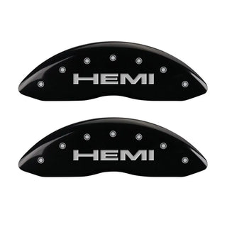 MGP Caliper Covers Black w/ HEMI Logo (F&R): Jeep Grand Cherokee / Commander XK 2005-2010