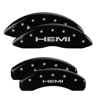 MGP Caliper Covers Black w/ HEMI Logo (F&R): Jeep Grand Cherokee / Commander XK 2005-2010