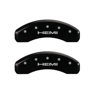 MGP Caliper Covers Black w/ HEMI Logo (F&R): Jeep Grand Cherokee / Commander XK 2005-2010