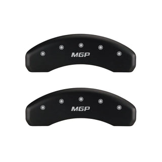 MGP Caliper Covers (FRONT AND REAR): Jeep Wrangler (07-18) / Wrangler JK (18) w/ Red Finish, Silver Characters, MGP Logo