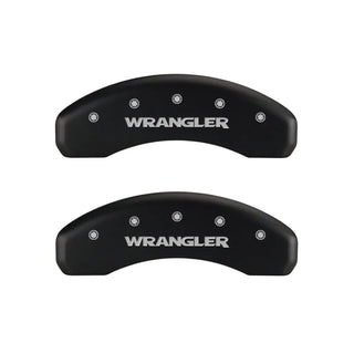 MGP Caliper Covers (F&R): Jeep Wrangler (07-18) / Wrangler JK 2018 w/ Red - Silver Letters