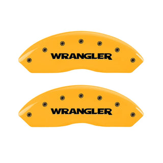 MGP Caliper Covers (F&R): Jeep Wrangler (07-18) / Wrangler JK 2018 w/ Yellow - Black