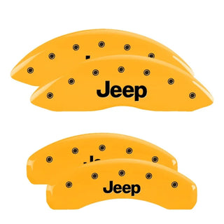 MGP Caliper Covers (F&R): Jeep Wrangler (07-18) / Wrangler JK 2018 w/ Yellow - Black
