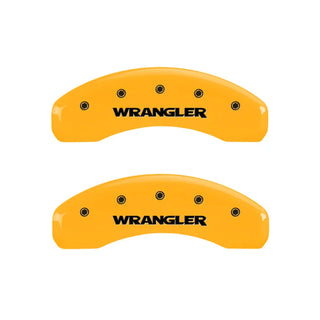 MGP Caliper Covers (F&R): Jeep Wrangler (07-18) / Wrangler JK 2018 w/ Yellow - Black