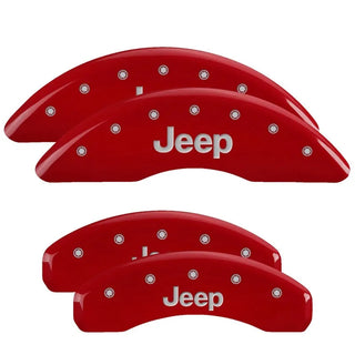 MGP Caliper Covers (F&R): Jeep Grand Cherokee / Grand Cherokee L (21-24) w/ Red - Silver